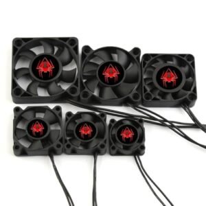 Fujita RC High Speed Motor ESC Cooling Fan 25mm to 50mm 5V 7.4V 28000rpm Compatible with 1/10 RC On Road Wheels and Other Models