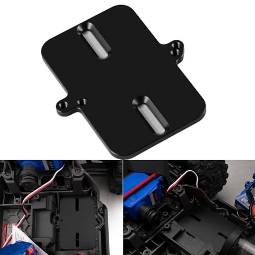 BRKRC Aluminum Electronic Mount Plate ESC Receiver Tray for Traxxas 1/16 Mini Maxx 4WD RTR Brushless Monster Truck RC Car Upgrades Black