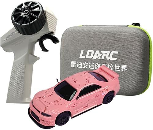 CaptainRC LDARC R02 1/64 Mini RC Car Kit 4CH 2.4GHz Remote Control with Portable Storage Bag Pink