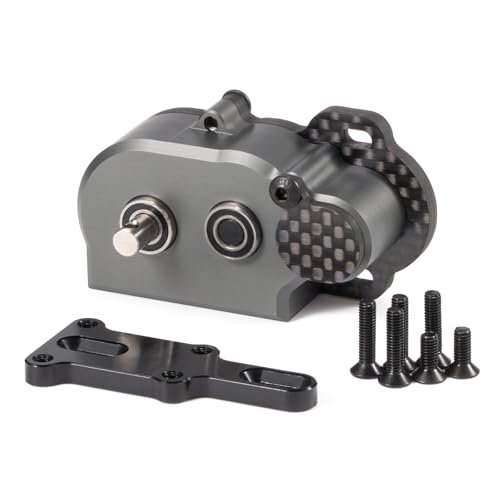 LCG Transmission NOD Tiny Gearbox Salinas RC Transmission with Adapter Plate for Straight Axle Axial AR44 AR45 AR60 Enduro Vanquish F9 F10 Gray