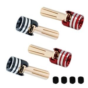 TGCWENG 4Pcs CNC Aluminum Alloy RC Heatsink Bullet Plug Connectors with Grips for RC Rally Car 1/10 Scale 5mm