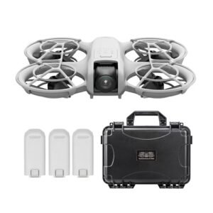 DJI Neo Palm Sized Lightweight Drone with Six Intelligent Shooting Modes, Two Extra Intelligent Flight Batteries and Waterproof Hard Carrying Case (3 Items)