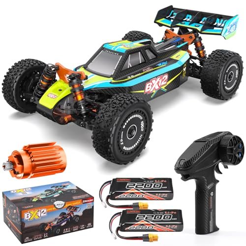 AINIUNIU ZD Racing 1/12 Brushless Fast RC Spy Truck for Adults 42 MPH Off Road 4X4 Remote Control Car 4WD High Speed Racing RC Truggy with Two 3S 2200 mAh Batteries