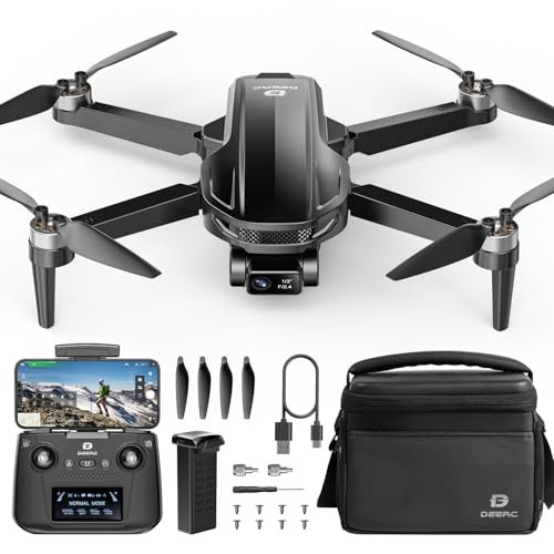 DEERC Drones with Camera for Adults 4K EIS 2 Axis Gimbal