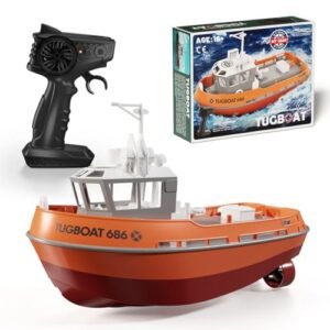 Domiuie Turbojet RC Speedboat with Free RC Tugboat Plans 8KMH High Speed Remote Control Boat 172 Scale Waterproof Electric Tugboat Model for Pools Lakes Rivers Gift for Adults Teens