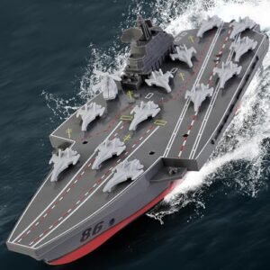 Ssccgym Remote Controlled Warship Battleship Aircraft Carrier 10kmh 4WD 2.4G RC Boat for Kids