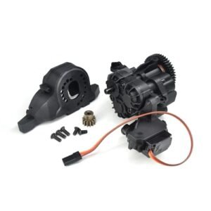 JOYSOG Metal 2 Speed Transmission Gearbox with Internal Gears Set for Traxxas 1/10 TRX-4 TRX-6 RC Crawler Car Upgrade Parts(Black)